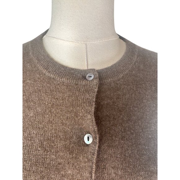 Cashmere Boutique Womens M Brown 100% Cashmere Button-Up Cardigan - Picture 5 of 14